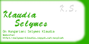 klaudia selymes business card